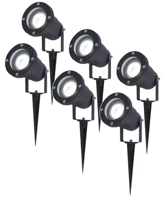 Image de HOFTRONIC - Spots à piquet jardin 4W 345lm 6500K IP65 Noir 6 pièces