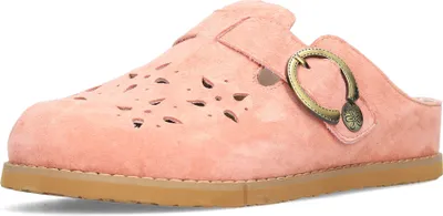Produktbild von Laura Vita Damen Clog Pantolette Sabot aus Leder mit Klettverschluss Brownieo 12, Größe:38 EU, Farbe:Rosa