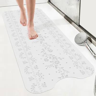 Produktbild von Badewannenmatte rutschfest Weiß 100 x 40 cm | Antirutschmatte Duschmatte Schimmelresistent Antibakteriell