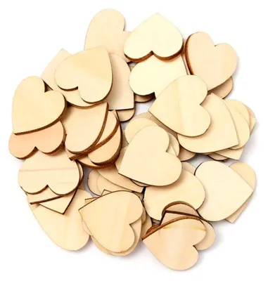 Produktbild von 100 rustikale Herzen aus Spanholz zur Dekoration für den Valentinstag, Basteln oder Kunsthandwerk