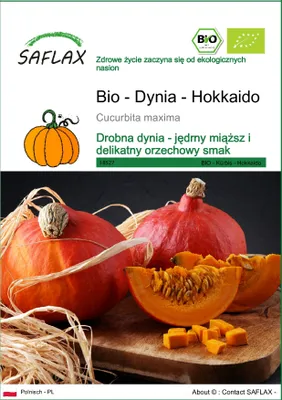 Zdjęcie produktu dla SAFLAX - Bio - Dynia - Hokkaido - 5 Nasiona - Cucurbita maxima