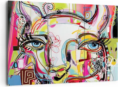 Produktbild von Bild auf Leinwand - Leinwandbild - Abstraktion modern - 165x110cm - Wand Bild - Wanddeko - Leinwanddruck - Bilder - Kunstdruck - Wanddekoration - Leinwand bilder - Wandkunst - CE165x110-4011