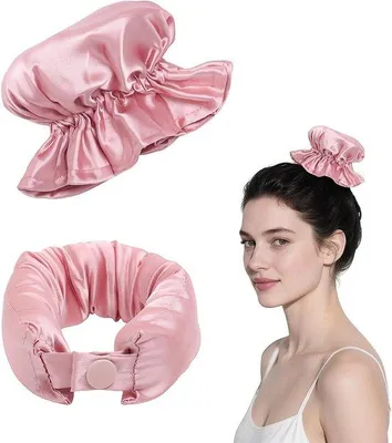 Produktbild von Haarband für Locken nachts, 2 Stück ohne Hitze - rosa - weiches Haaraccessoire für Lockenstifte - schützend für Haartypen - modisches Design