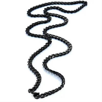 Produktbild von CHPN – Halskette – schwarze Kette – Gliederkette – Halskette – Kette – schwarz – 40 cm – Uni – Geschenk – schöne Kette – 3 mm breit