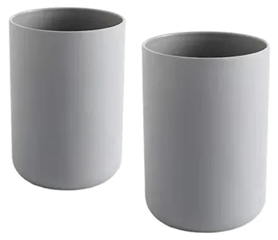 Produktbild von Zahnputzbecher Zahnbürstenhalter Badorganizer - 300 ml - 7,2 x 7,2 x 10,2 cm - Grau - Für Bad und Camping