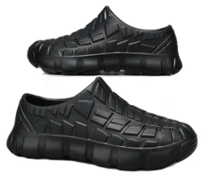 Immagine prodotto di INF Scarpe da Chef Uomo Antiscivolo Resistenti all'Olio in EVA - Calzature Professionali da Cucina Nero L