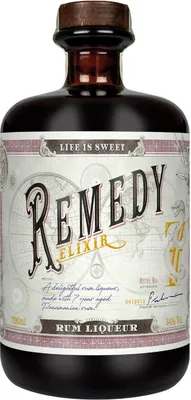 Produktbild von Remedy Elixir Rum Likör auf Basis eines panamischen Rums | 34 % vol | 0,7 l