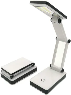 Klappbare COB LED-Lampe, 3 Helligkeitsstufen, USB/Batterie, Weiß