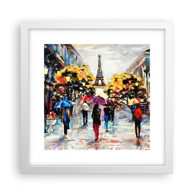 Produktbild von Gerahmtes Poster - Weißer Rahmen - Paris Stadt Zuhause - 30x30 cm - Wand Bild - Wanddeko - Wandbilder - Kunstposter - Wandposter - Bilderrahmen - Bilder - Kunstdruck - Wandbild - P2WAC30x30-3941