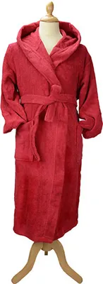 Produktbild von A&R 026.50 | Herren Bademantel mit Kapuze Bathrobe with Hood - Farbe: Deep Red - Größe: S/M