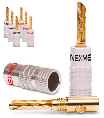 Produktbild von 8x Hohl Bananenstecker NEXMEX High End Bananas 24K vergoldet Stecker Tube Banana