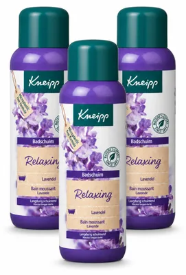 Imagen del producto de 3 unidades de espuma de baño Kneipp de lavanda, relajante, 400 ml, pack económico