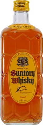 A bottle of Suntory Whisky.