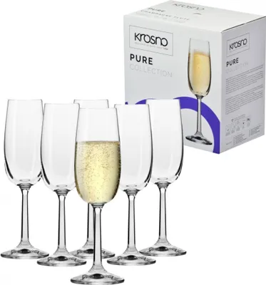 Zdjęcie produktu dla Kieliszki do szampana KROSNO Pure, zestaw 6 sztuk, 175 ml