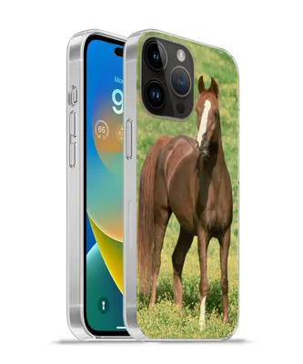 Produktbild von MuchoWow® Handyhülle Schutzhülle Hülle für Apple iPhone 14 Pro Max Pferde - Gras - Braun Silikon Softcase Handy Hülle - Hardcover