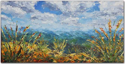 Produktbild von Coloray Küchenrückwand 140x70 Spritzschutz aus Glas - Wolken Berge