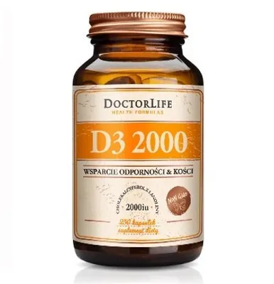 Productafbeelding van Doctor Life D3 2000, met lanoline in olijfolie, 250 capsules
