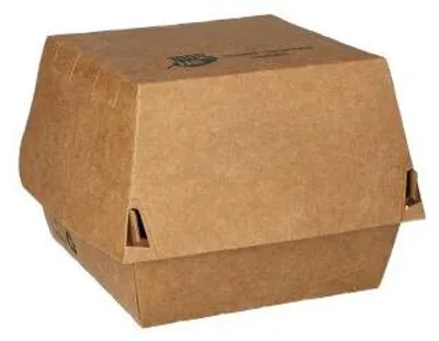 Produktbild von Burgerboxen, Pappe 7,8 cm x 9 cm x 9 cm braun "100% Fair"