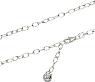 Produktbild von 925 Sterlingsilber Fußkettchen 25cm Anker Kette Weit Kugel Anhänger Solitär 1859