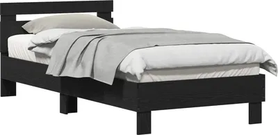 Obrázok produktu pre vidaXL Rám postele čierny dubový vzhľad 203 x 95 x 70 cm materiál na báze dreva