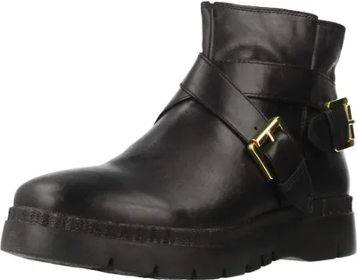 Produktbild von Geox D EMSLEY A Damen Stiefel aus schwarzem Leder mit Reißverschluss 38