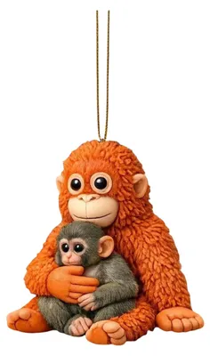 Produktbild von 2D Affen-Schlüsselanhänger, niedlicher Affe mit Plüschtier, Taschenanhänger aus Acryl für Rucksack, Handtasche, Autoschlüssel