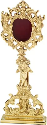 Produktbild von Reliquiar Monstranz Hausaltar Messing Luna Öffnung Hinten Goldfarbig Glanz 7622