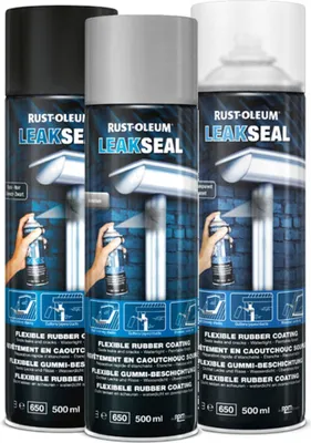 Zdjęcie produktu dla Rust-Oleum LeakSeal 500ml Wodoodporna elastyczna powłoka naprawcza w sprayu do nieszczelności i pęknięć