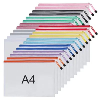 Productafbeelding van Documentenmappen A4, met rits, waterdicht, PVC, 24 stuks