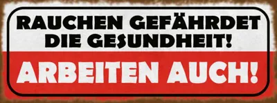 Produktbild von vianmo Holzschild 10x27 cm Rauchen gefährdet Gesundheit
