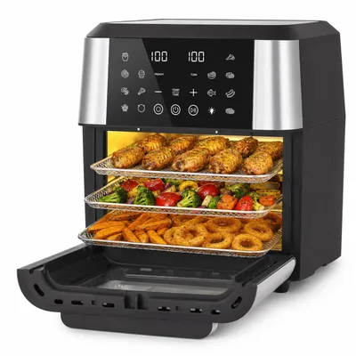Produktbild von Sinaopus Heißluftfritteuse 12L XXL 1800W mit Sichtfenster und 12 Programmen
