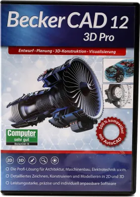 Produktbild von Markt & Technik BeckerCAD 12 3D PRO Vollversion, 1 Lizenz Windows CAD-Software