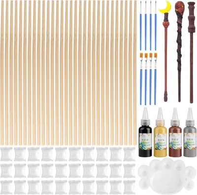 Produktbild von Zauberstab-Bastelset – Set mit 30 Teilen – DIY-Zauberstab aus Holz – Bastelset für Kinder, um Zauberstäbe herzustellen