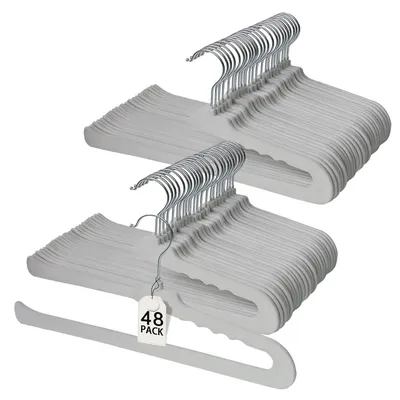 Productafbeelding van 48 Stuks Antislip Vilt Broekhangers - Ruimtebesparend voor Kleding