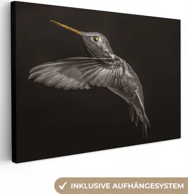Zdjęcie produktu dla OneMillionCanvasses® - Obraz na płótnie - 140x90 cm, Ptak - Czarno-złoty, grafika ścienna, dekoracja ścienna