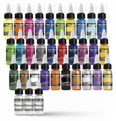 Imagen del producto de JL Cuisine - Set de pinturas para aerógrafo - 28 colores - Pintura acrílica, Imagen generada por IA