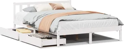 Obrázok produktu pre vidaXL Posteľ z masívu bez matraca biela 140x190 cm borovicové drevo