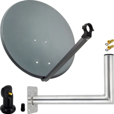 Produktbild von PremiumX SAT Anlage 80cm Antenne Single LNB F-Stecker Wandhalter 45cm
