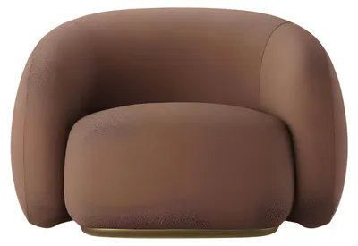 Obrázek produktu pro Moderner brauner Stoffsessel aus Holz