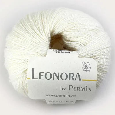Zdjęcie produktu dla Leonora by Permin – elegancka przędza z jedwabiu, wełny i moheru (nr 20, kolor biały)