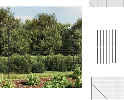 Produktbild von vidaXL Maschendrahtzaun mit Bodenflansch Anthrazit 1,4x10 m -  Zaunfelder