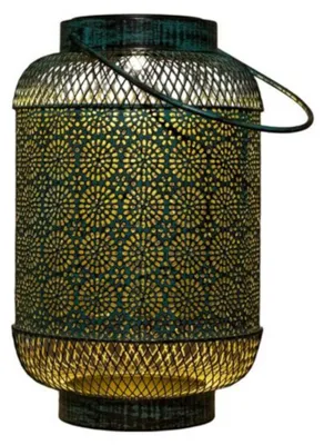 Zdjęcie produktu dla Lampa ogrodowa Kynast, metalowa, w stylu antycznym, turkusowa, LED, 16 x 25,5 cm, 1 sztuka