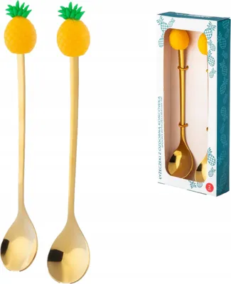 Obrázok produktu pre Komplet 2 łyżeczek do ananasa złote