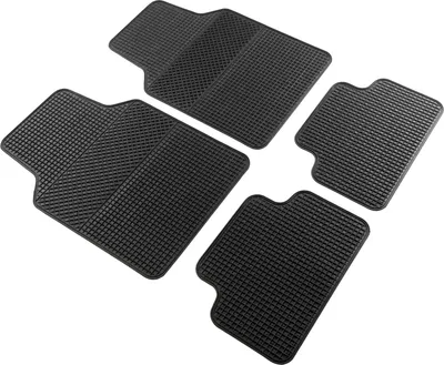 Produktbild von WALSER Universal Auto-Gummimatten-Set EVO, Automatten 4-teilig zuschneidbar, Universal Fußraummatte Auto, PKW-Fußraummatten schwarz