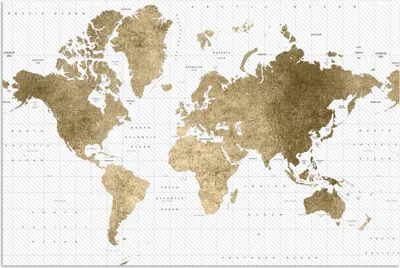 Produktbild von MuchoWow® Poster Weltkarte - Gold - Glitter 120x80 cm - Bilder
