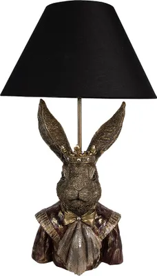 Immagine prodotto di Clayre & Eef Lampada da tavolo Rabbit Ø 37x61 cm in poliresina nera color oro