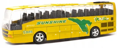 Produktbild von Dromader Gelber Reisebus 1:64 mit Licht und Sound