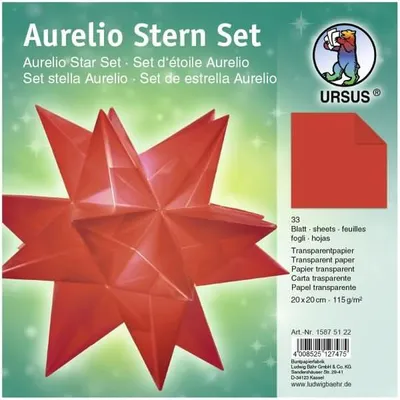 Produktbild von URSUS Faltblätter Aurelio Stern, rot, 200 x 200 mm
