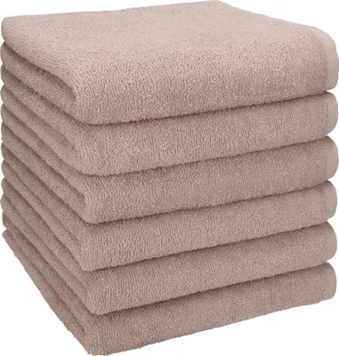 Produktbild von Betz BERLIN 6er Pack Handtücher Set Handtuch Größe 50x100 cm 100% Baumwolle Farbe - cappuccino - BERLIN