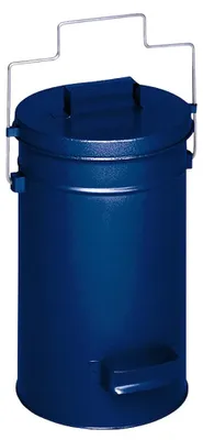 Produktbild von Robuster Sicherheitsbehälter mit Deckel & Tragebügel | HxBxT 38x27x27cm | Verzinkter Stahl | Blau